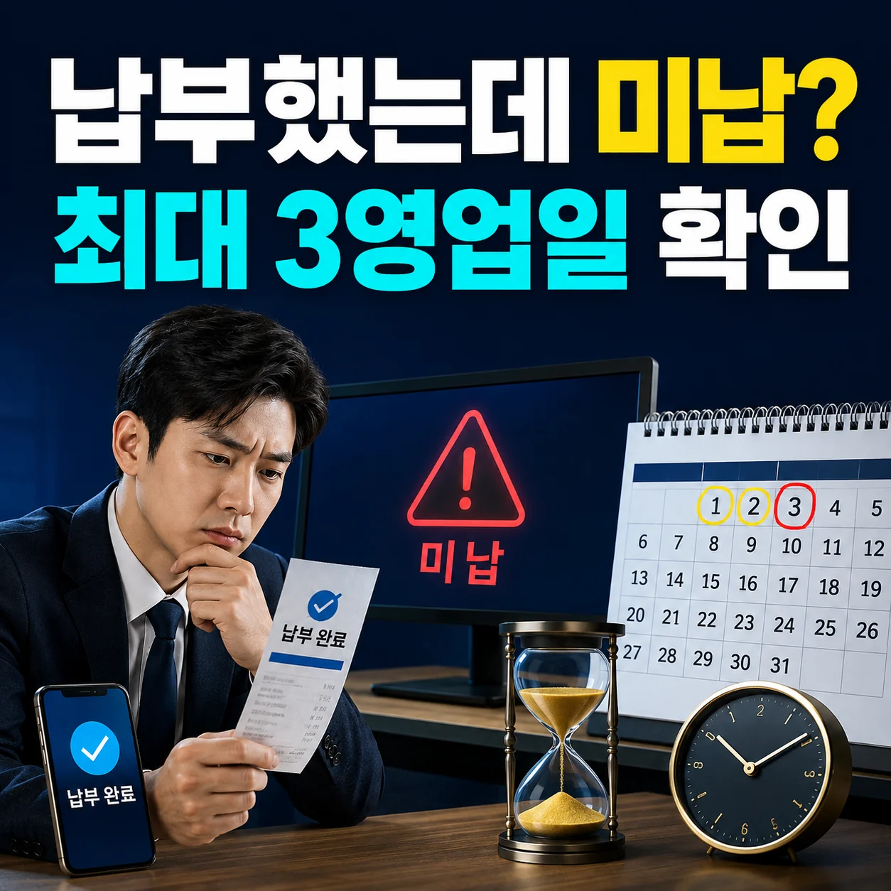 4대보험료 납부 후 미납 표시 최대 3영업일 반영 확인 카드뉴스