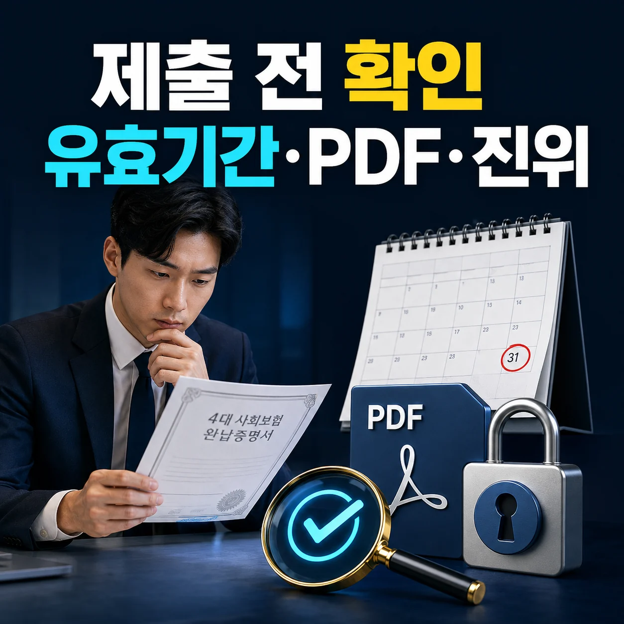 4대보험 완납증명서 유효기간 PDF 비밀번호 진위확인 카드뉴스