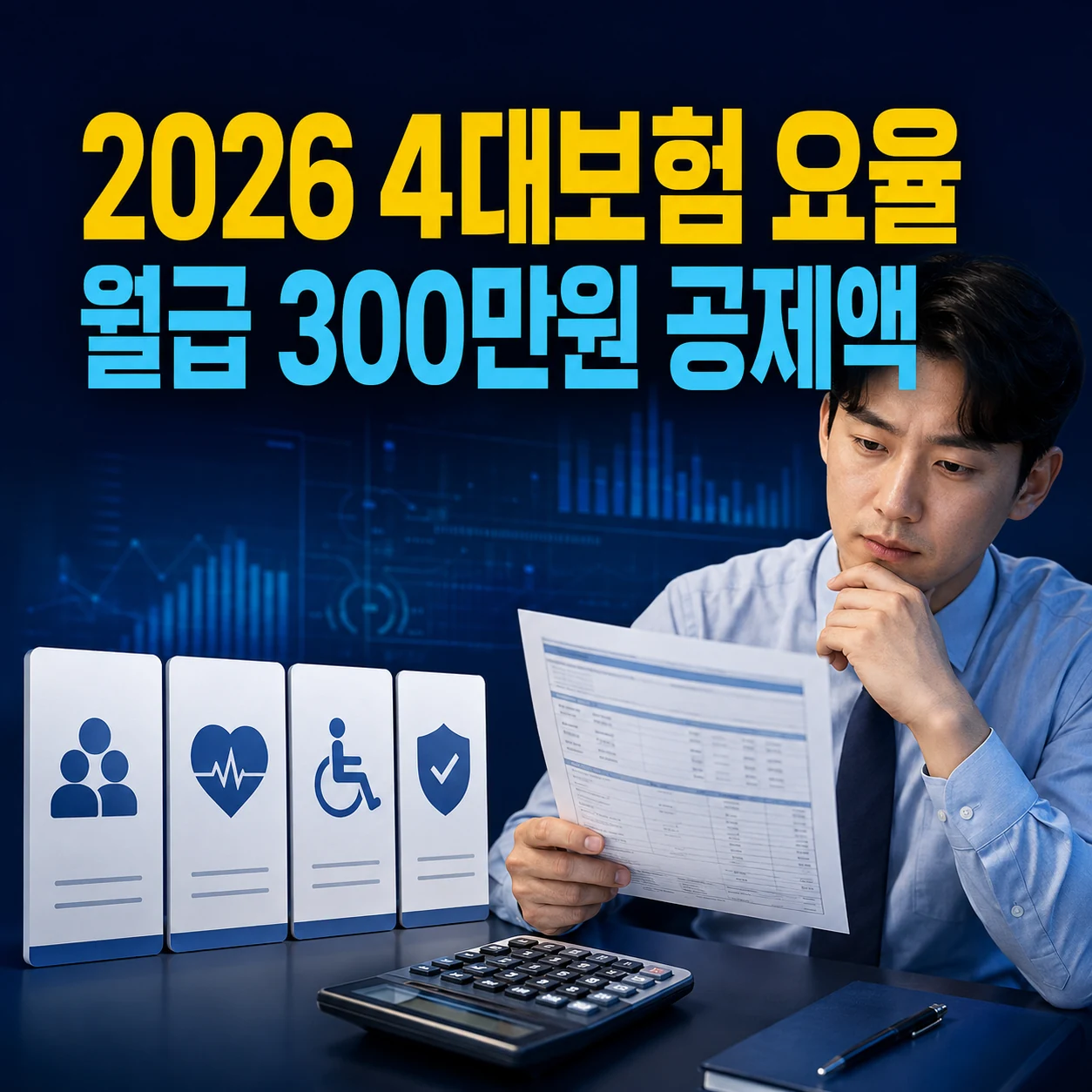 2026 4대보험 요율 확인, 월급 300만원 근로자 공제액 사업주 부담 계산