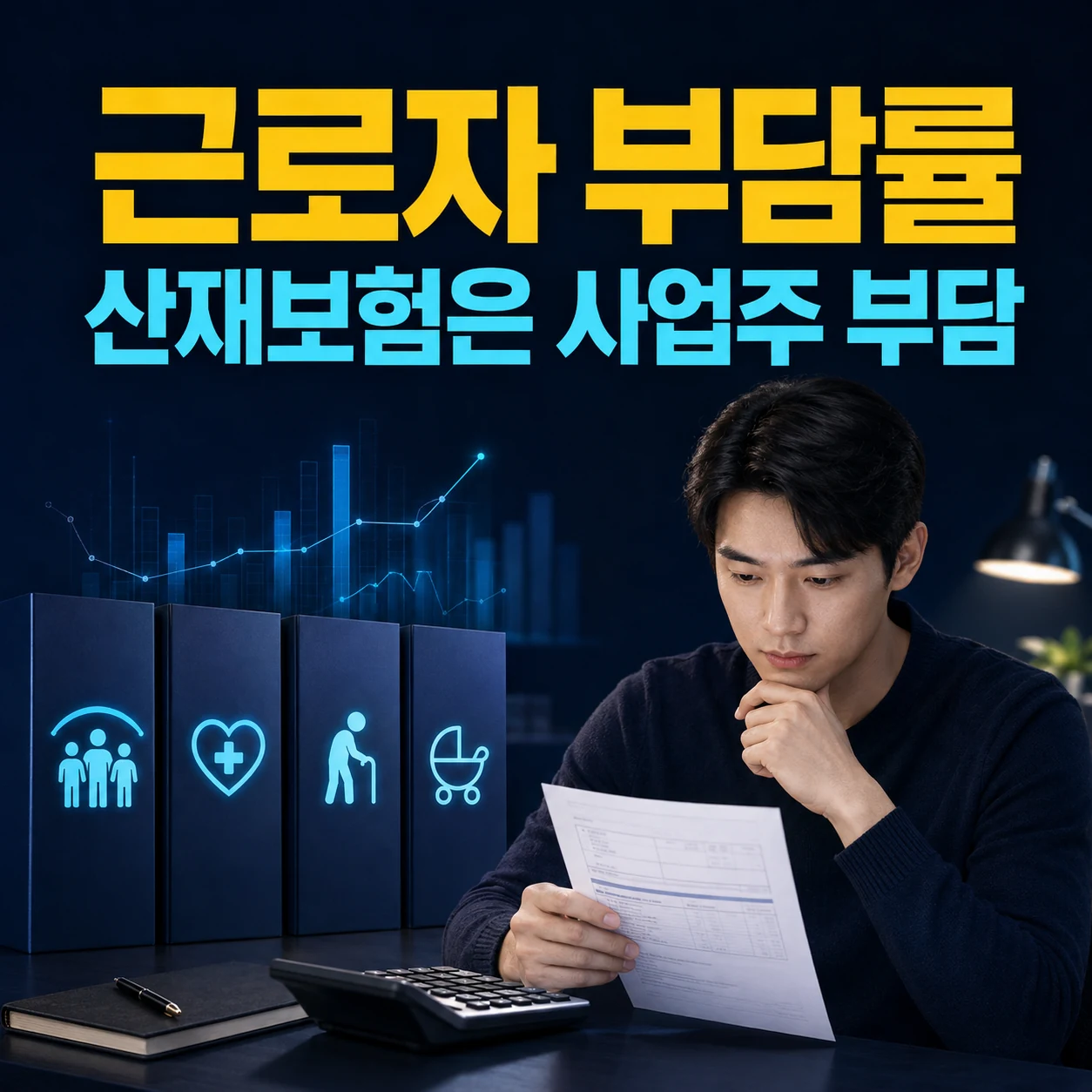 2026 4대보험 근로자 부담률과 산재보험 사업주 부담 카드뉴스