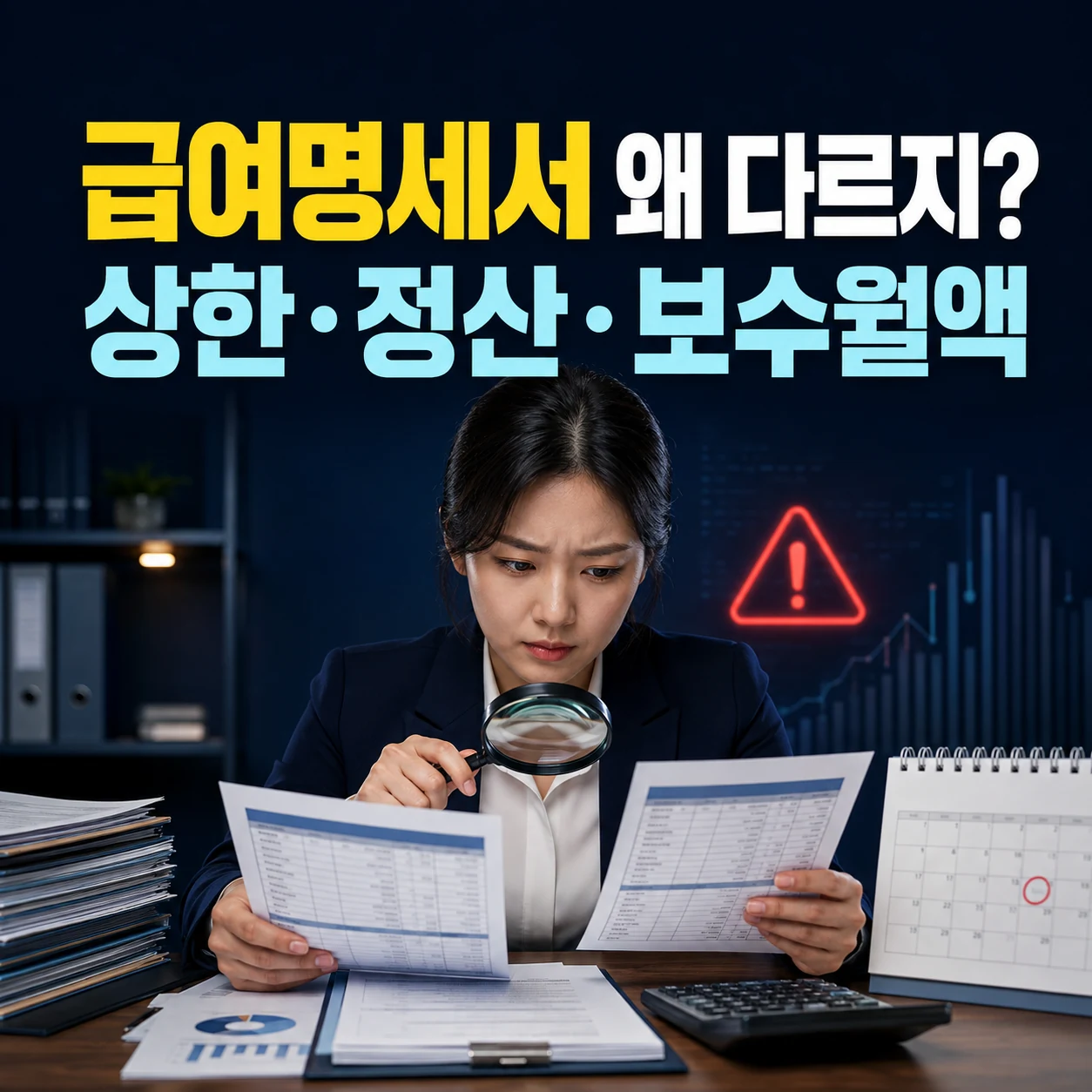 4대보험 급여명세서 상한 정산 보수월액 차이 확인 카드뉴스