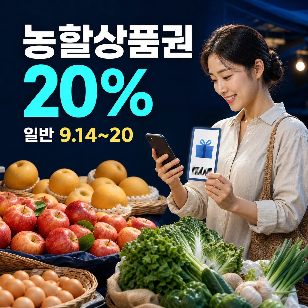 2026년 9월 종료된 추석 농할상품권 20% 할인 일정 카드뉴스