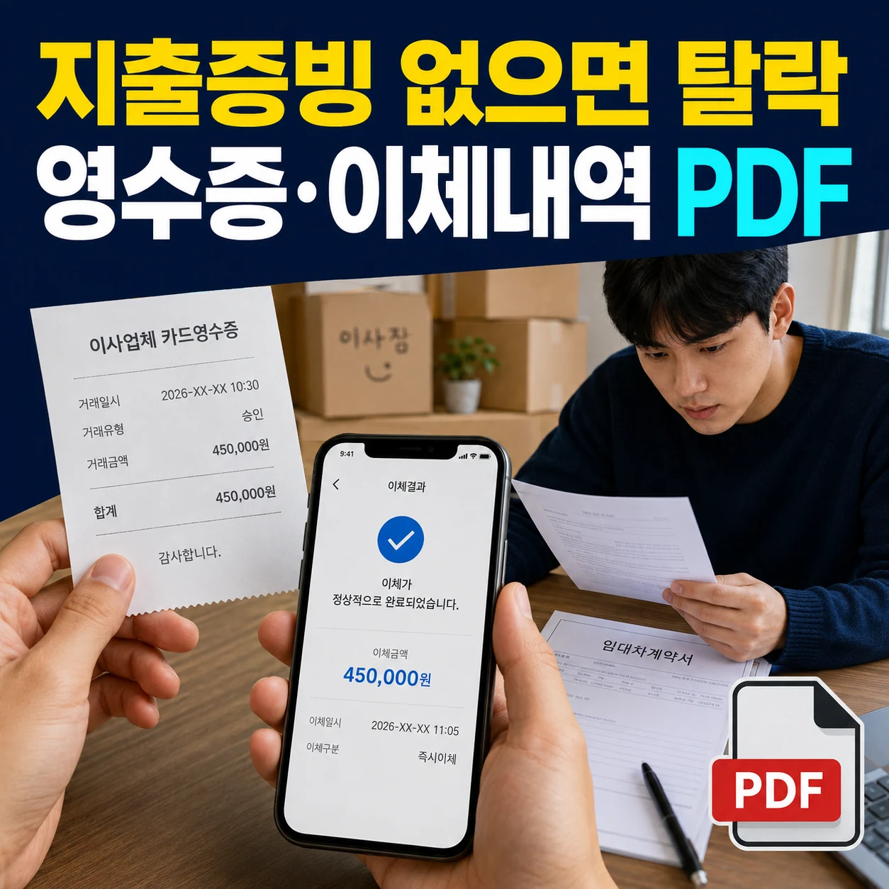 인천 청년 이사비 지원 영수증 계좌이체내역 지출증빙 PDF 준비 카드뉴스