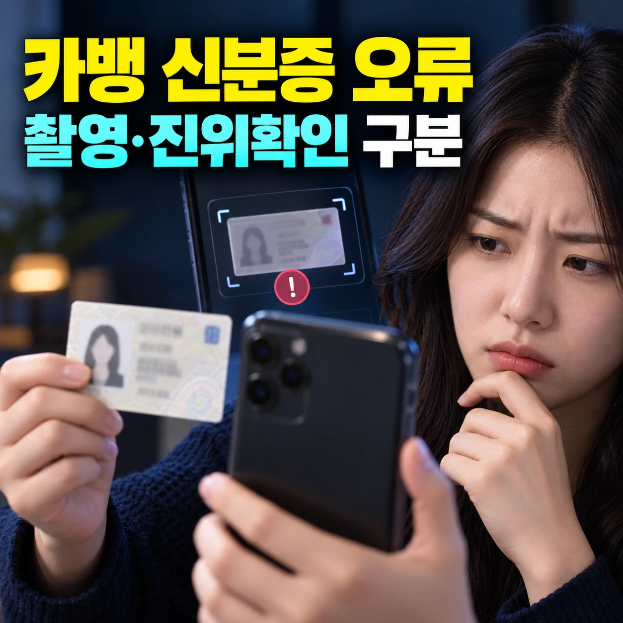 카뱅 신분증 오류 계속 뜰 때, 촬영 진위확인 실패 원인과 재인증 순서