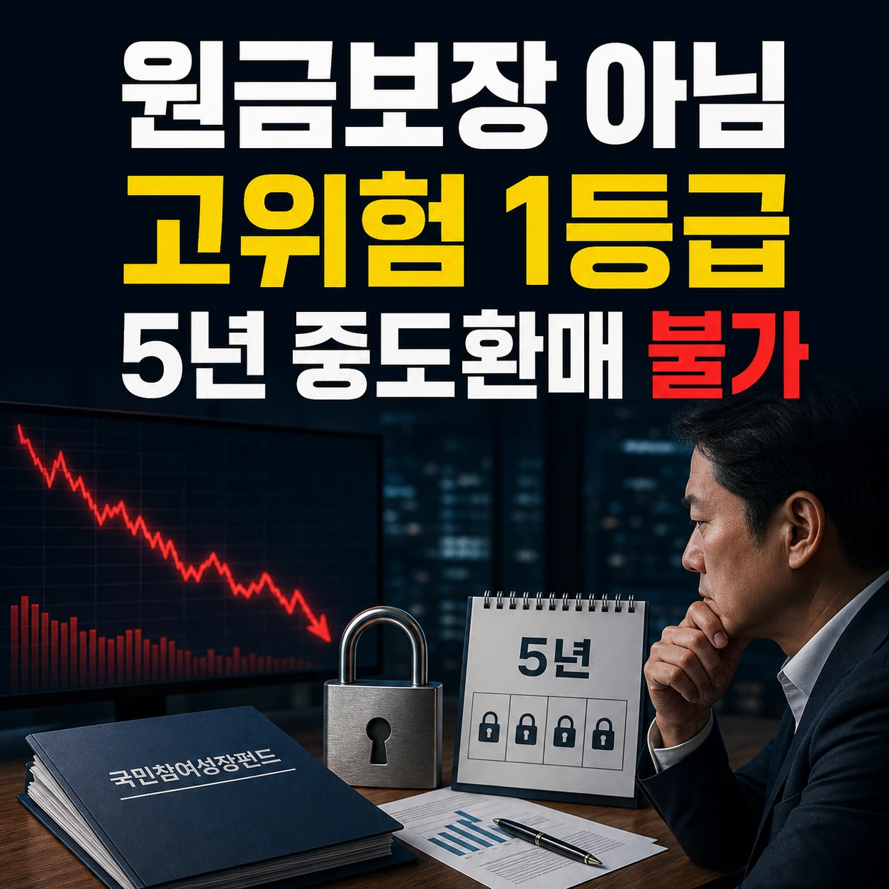국민참여성장펀드 원금보장 아님 고위험 1등급 5년 중도환매 불가 카드뉴스