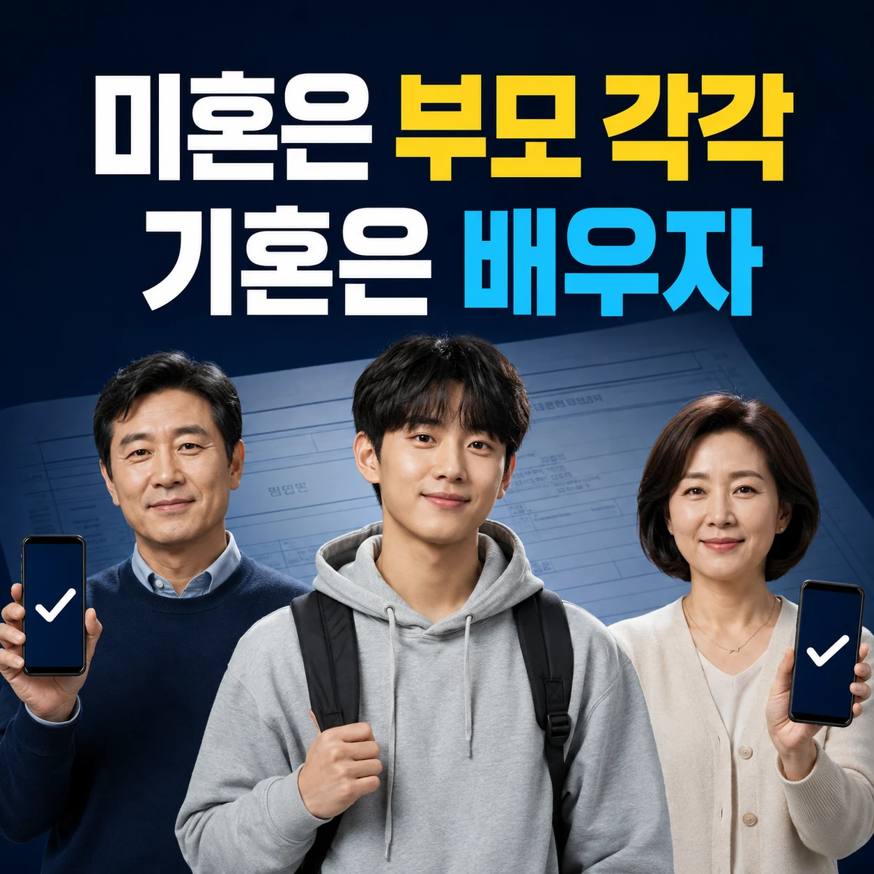 국가장학금 가구원 동의 미혼 부모 각각 기혼 배우자 대상 카드뉴스