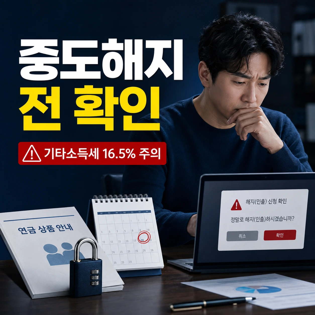 연금저축 중도해지 기타소득세 16.5퍼센트 확인 카드뉴스