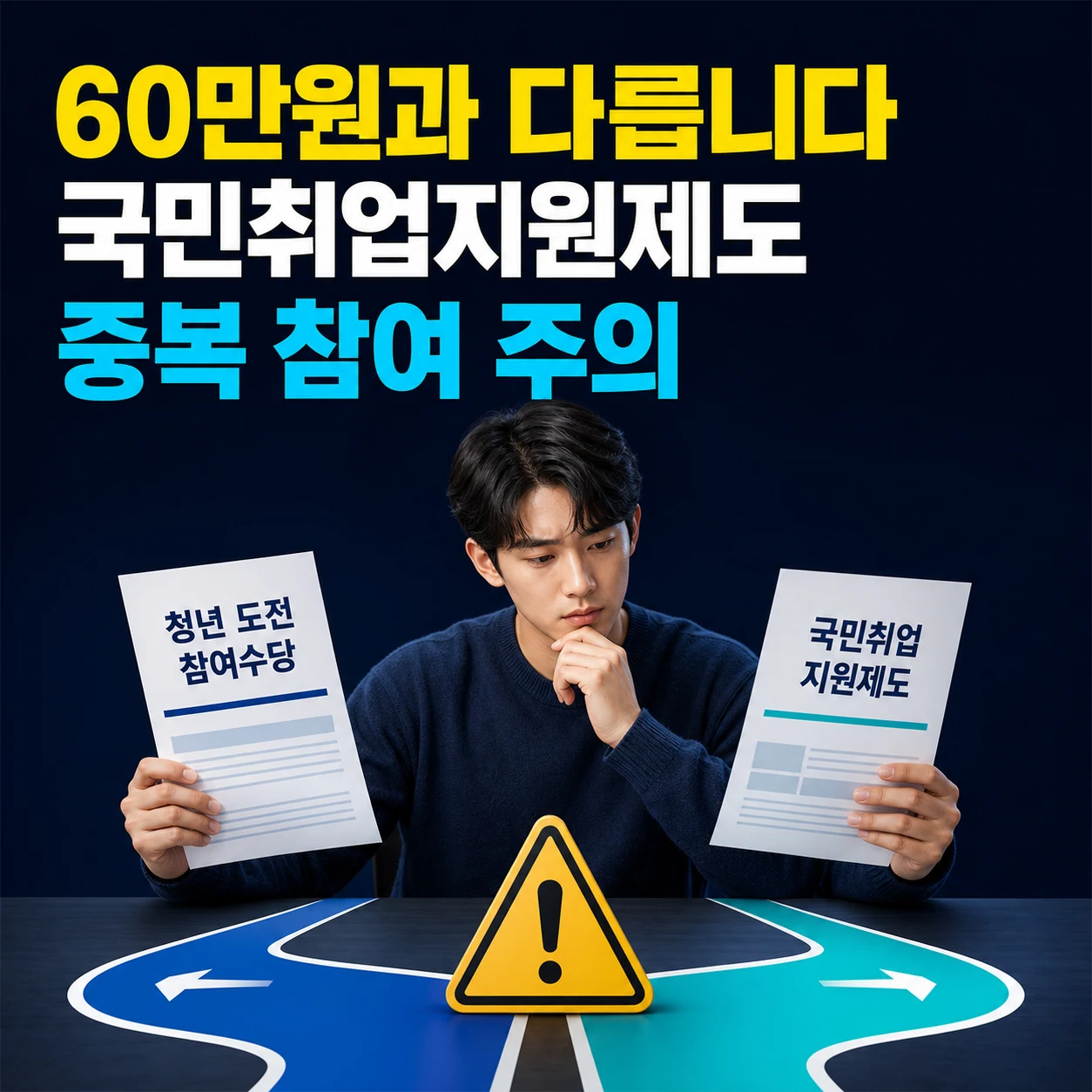 쉬었음 청년 지원금 60만원 국민취업지원제도와 청년도전 참여수당 중복 주의 카드뉴스