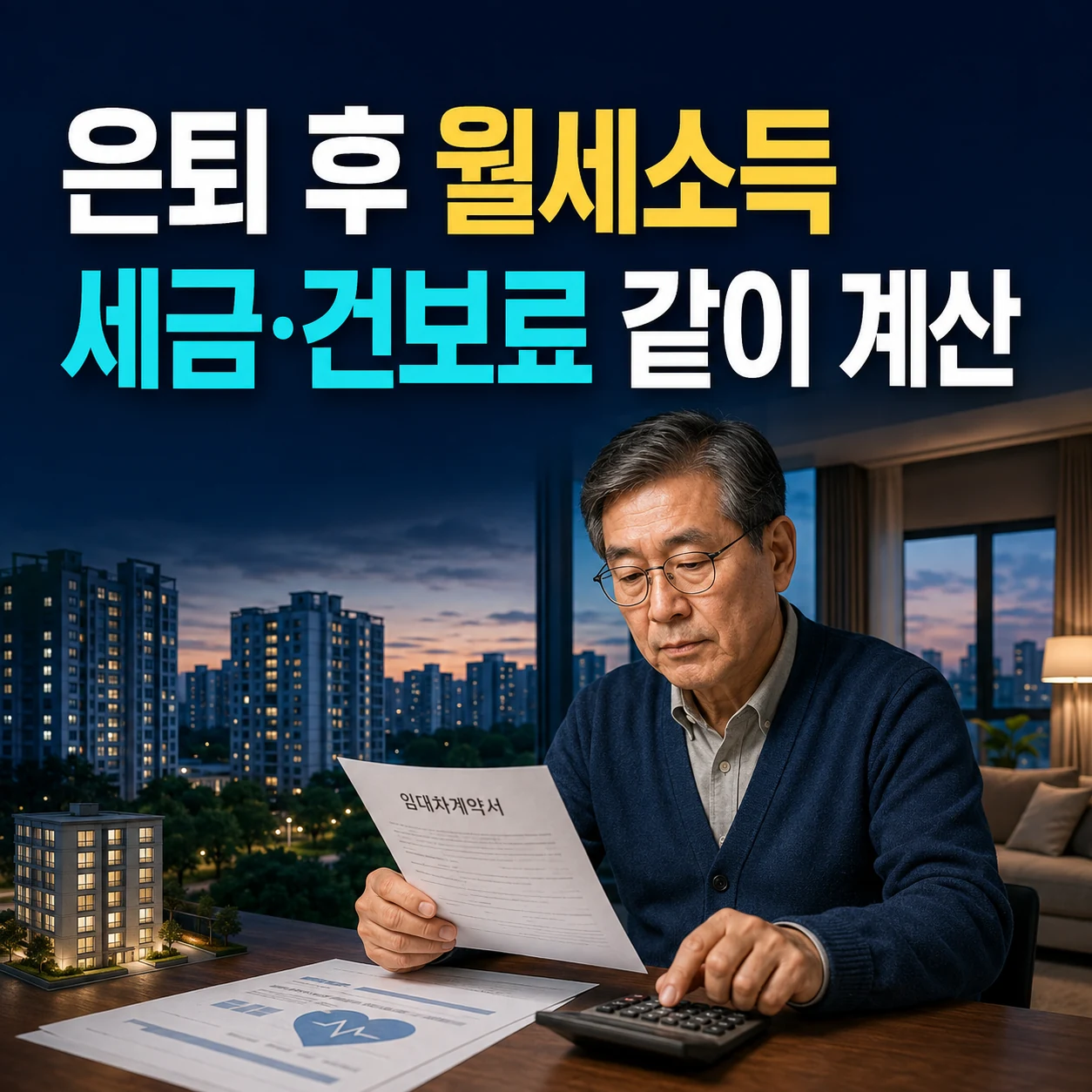 은퇴 후 부동산 월세소득 세금 계산, 연 2천만원 종합소득세 건강보험료 피부양자 기준