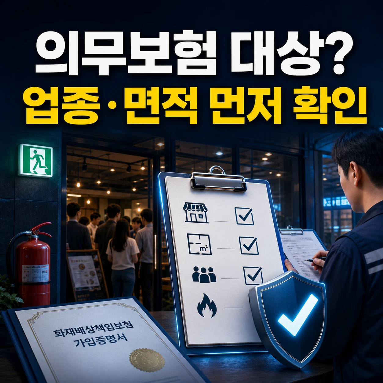 상가 화재배상책임보험 의무가입 업종과 면적 확인 카드뉴스