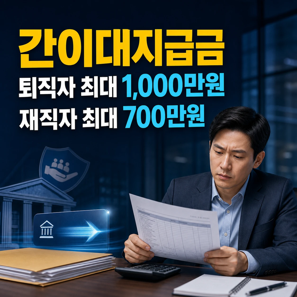 2026 간이대지급금 온라인 신청방법 지급일, 퇴직자 1,000만원 재직자 700만원 한도 요건 기간