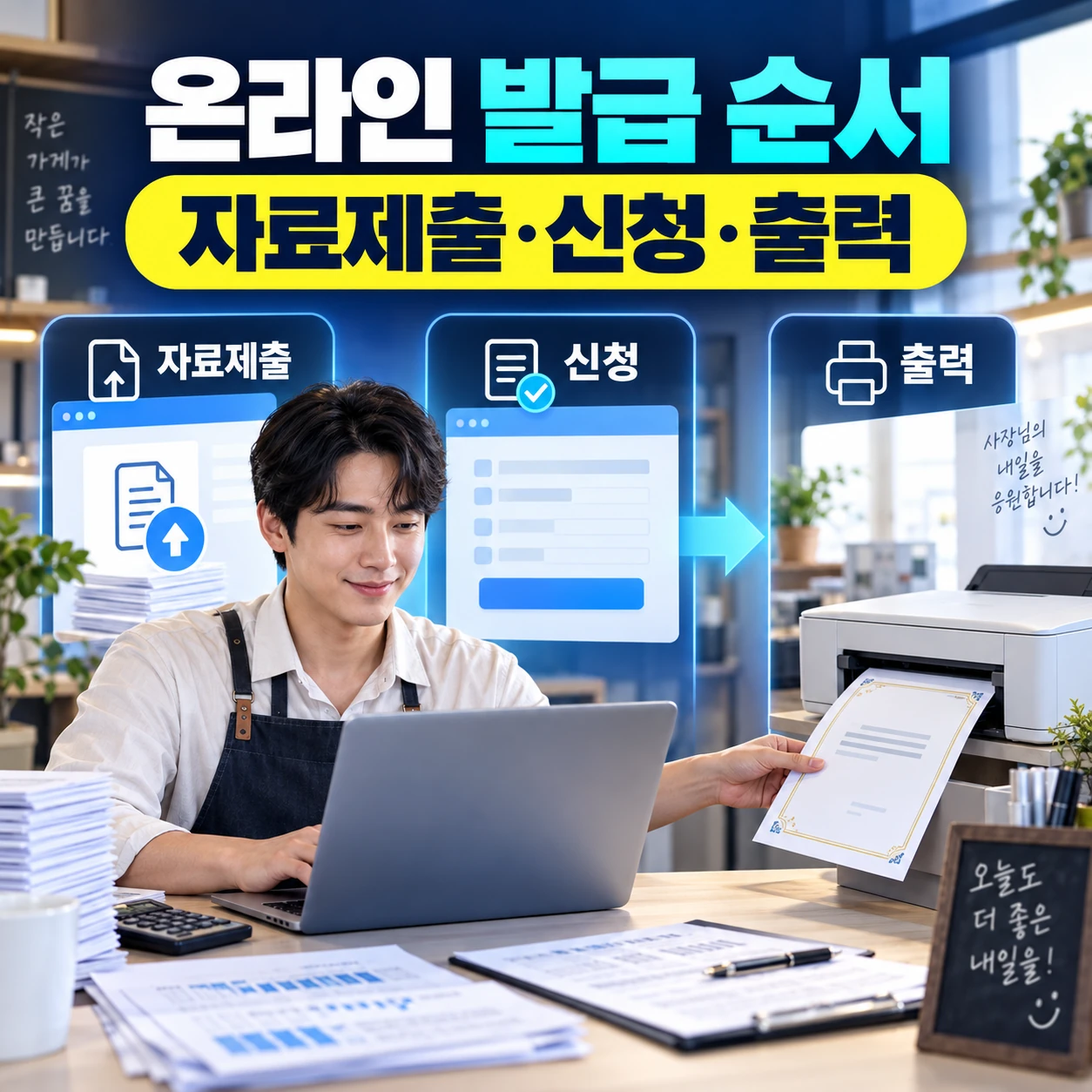 소상공인확인서 온라인 자료제출 신청 진행상황 출력 순서 카드뉴스