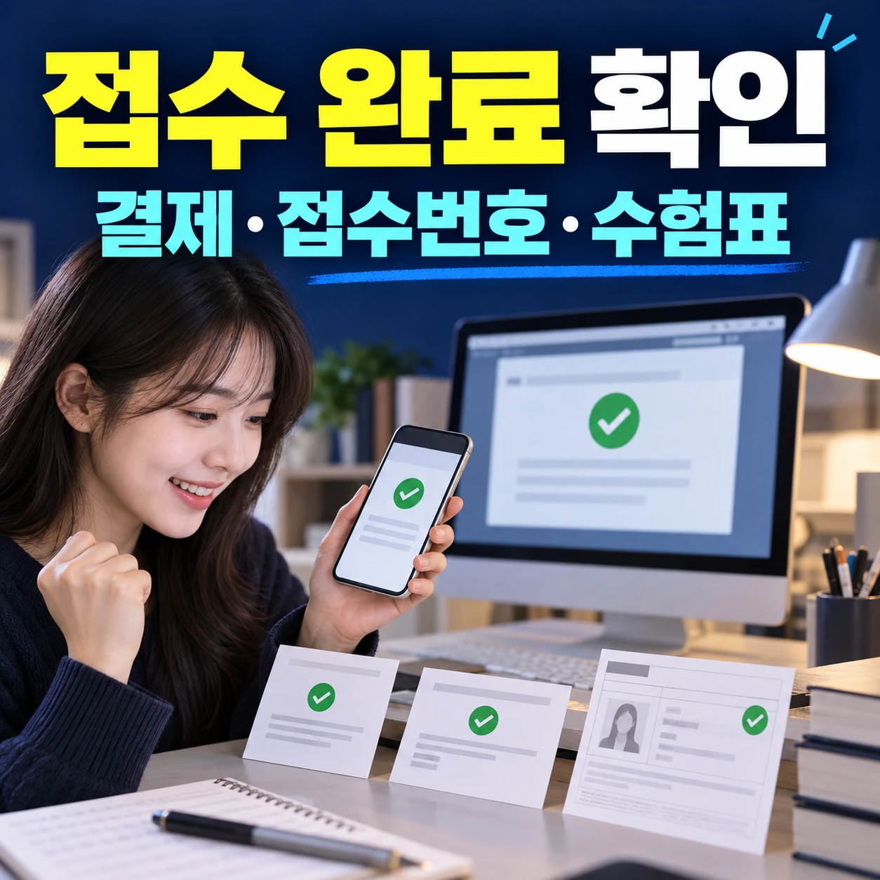 수시 원서접수 결제 완료 접수번호 수험표 확인 카드뉴스
