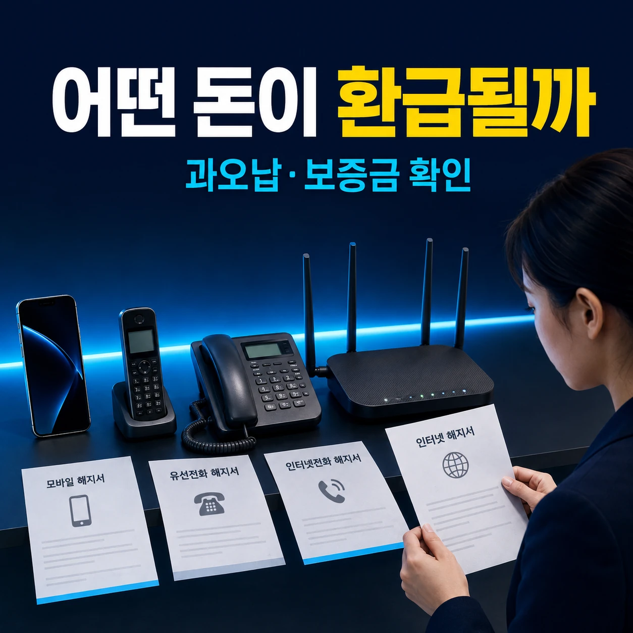 휴대폰 유선전화 인터넷전화 인터넷 해지 후 과오납과 보증금 확인 카드뉴스