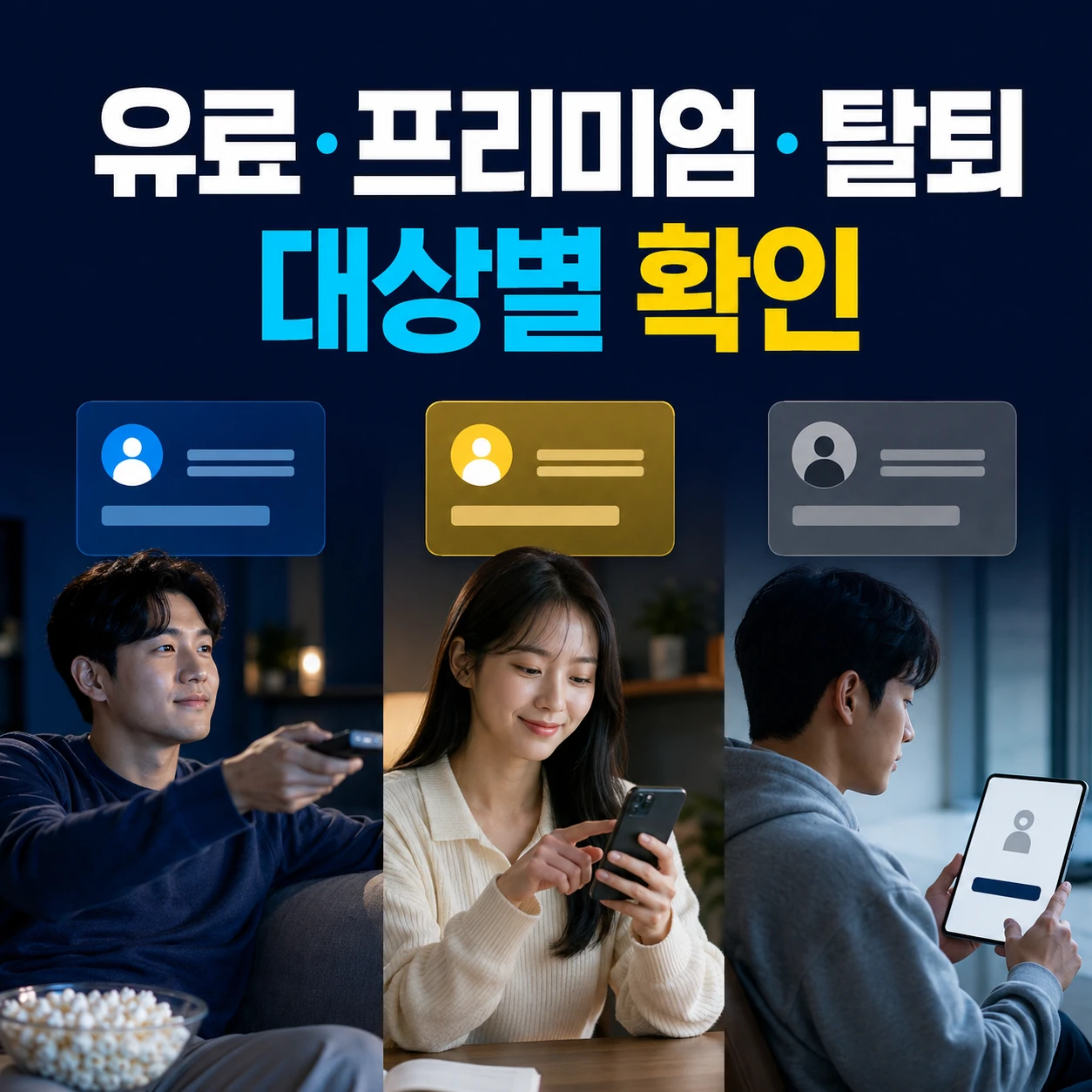 티빙 보상 유료 프리미엄 탈퇴 계정별 대상 차이를 확인하는 카드뉴스
