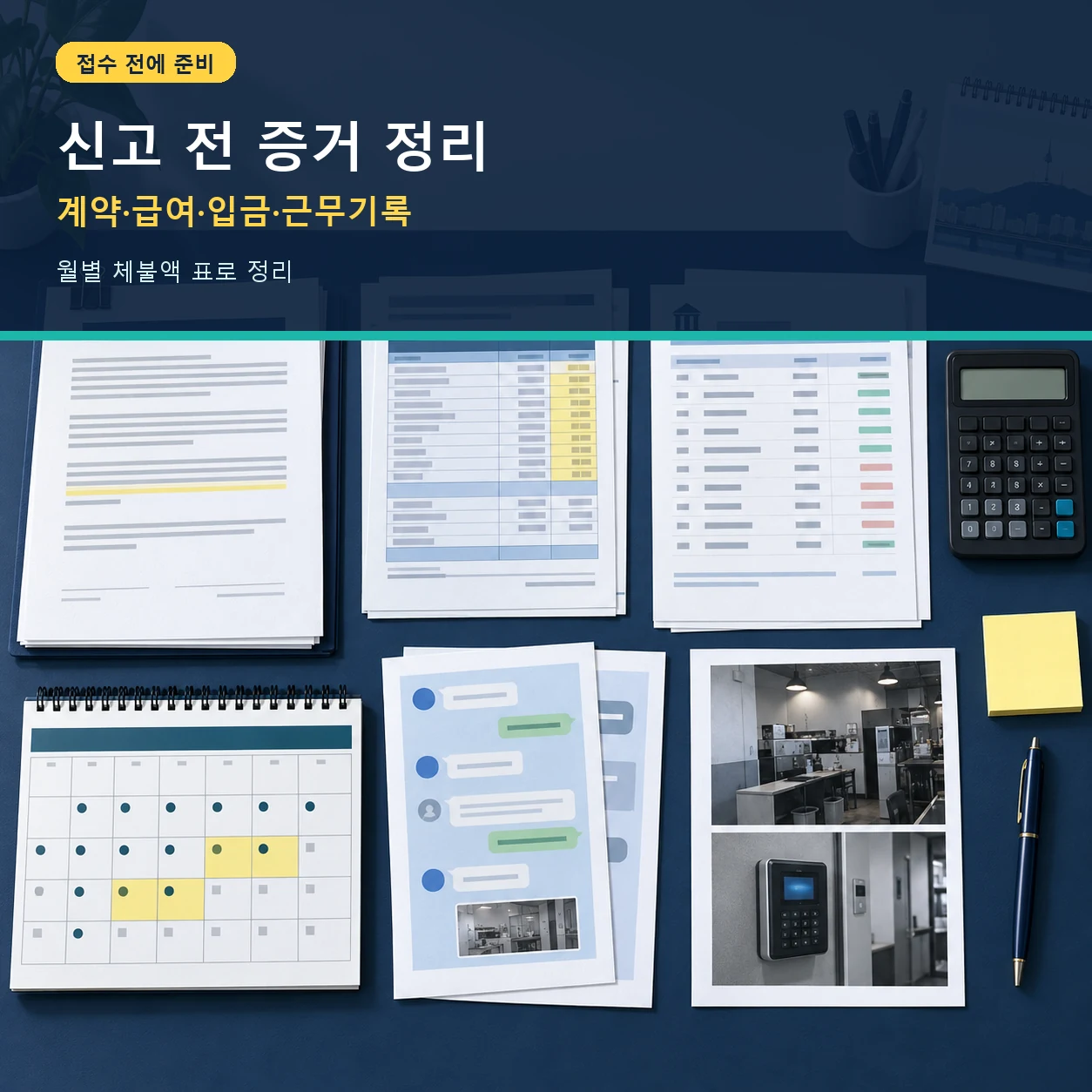 임금체불 신고 전 근로계약서 급여명세서 입금내역 근무기록 증거 정리