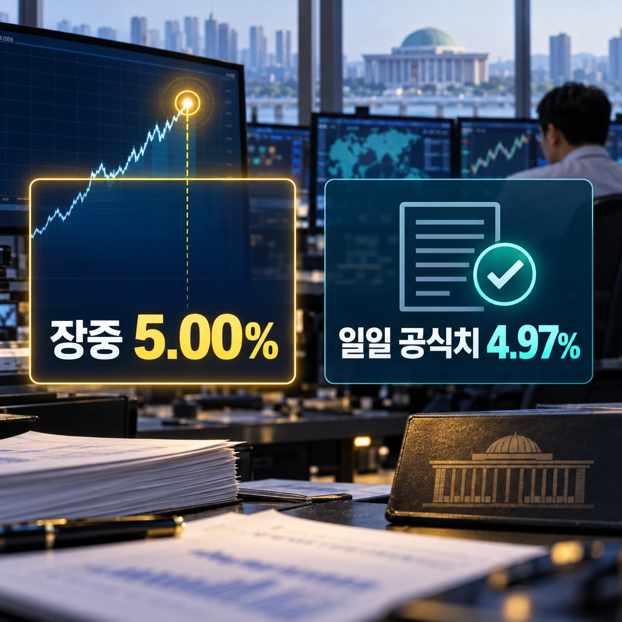 미 국채금리 5% 돌파 뒤 주식 채권 환율과 물가 FOMC 국채 공급 지표를 확인하는 투자자