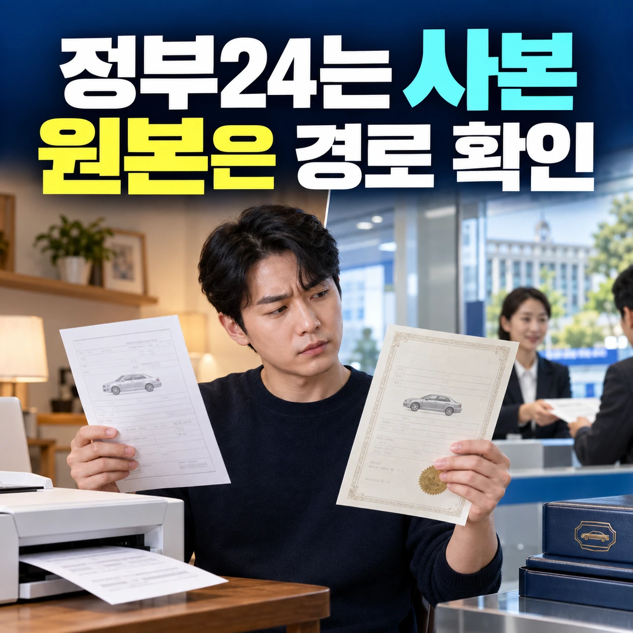 정부24 자동차등록증 재발급은 사본이며 원본 필요 시 발급 경로를 확인하는 카드뉴스