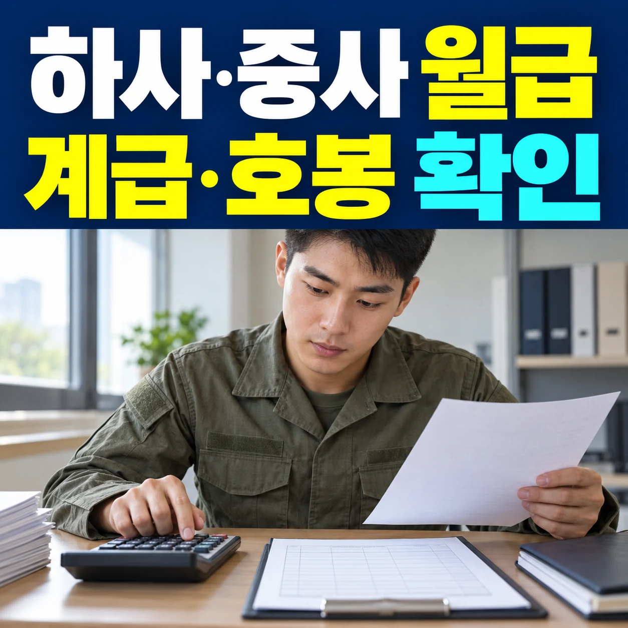 하사·중사 월급, 계급·호봉 확인