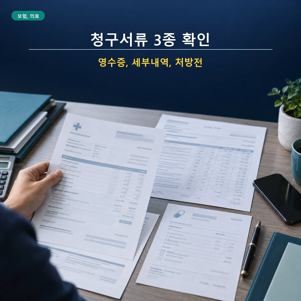 실손보험 청구 진료비 영수증 약제비 영수증 세부산정내역서 처방전과 추가서류 이미지