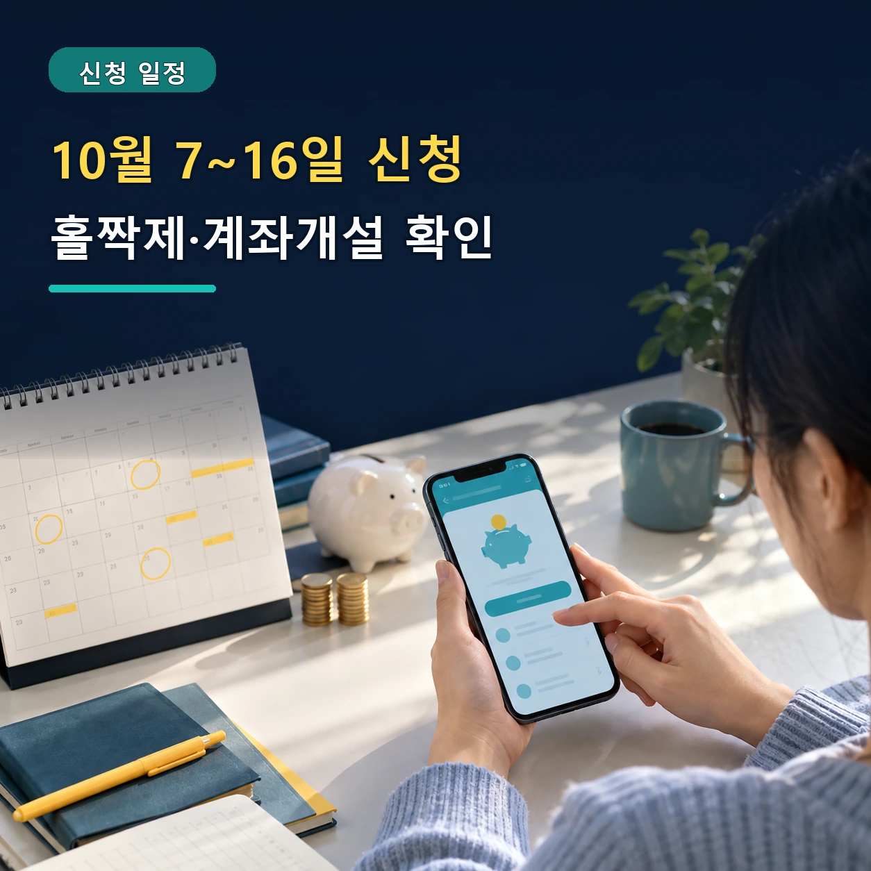 종료된 2차 신청기간과 현재 심사, 11월 계좌개설 일정을 확인하는 청년